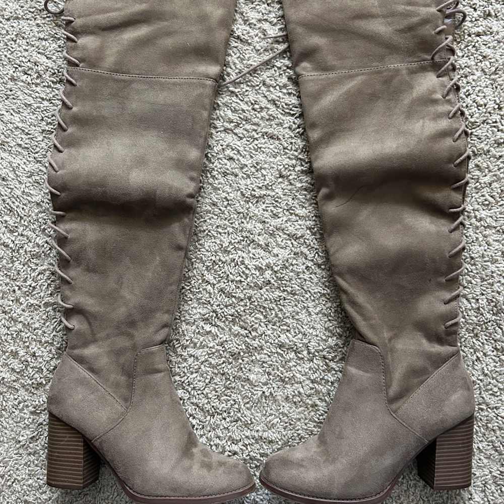 Taupe Over-the-Knee Boots